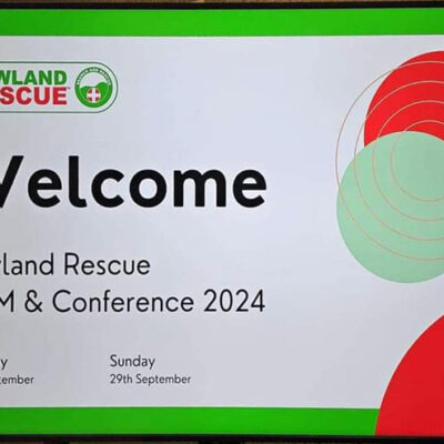 Welcome sign at the Lowland Rescue AGM & Conference 20204